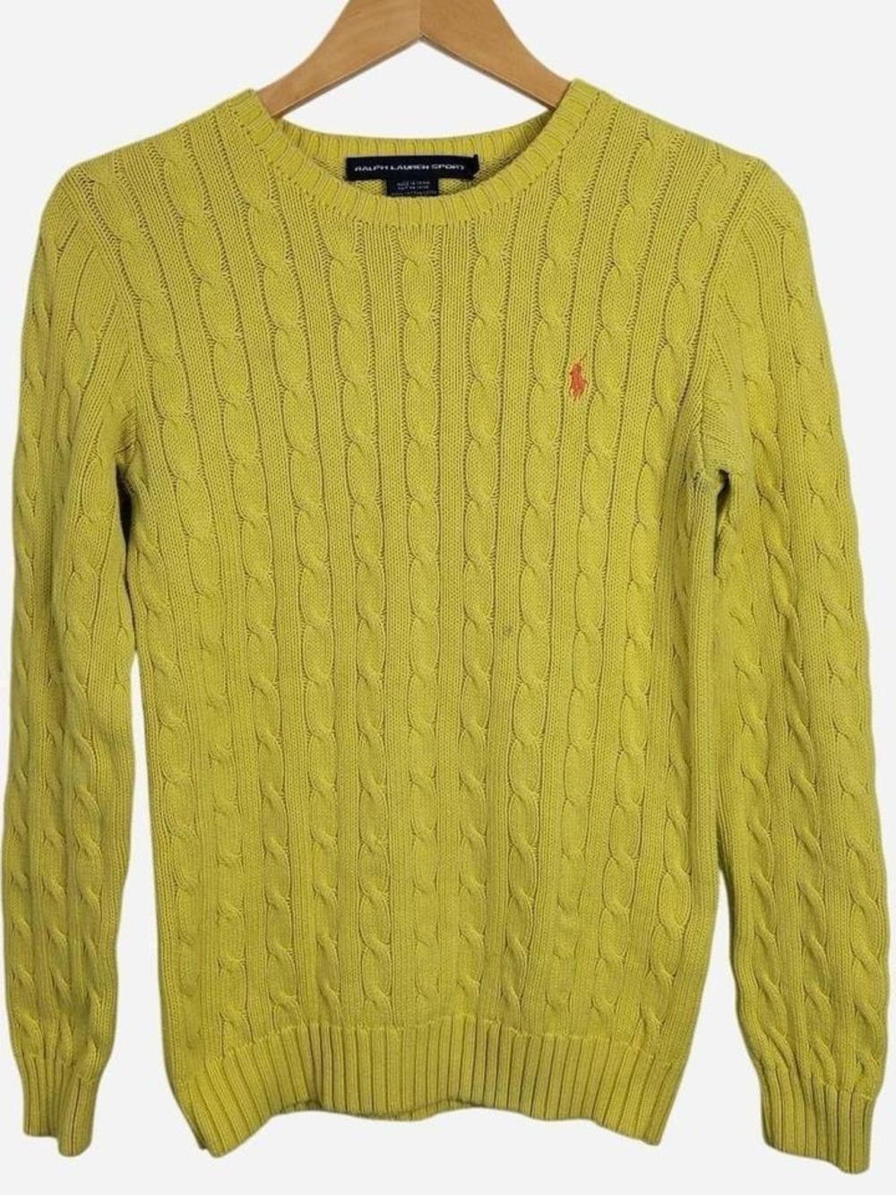 Ralph Lauren Sport Cable Knit Sweater - Yellow Orange